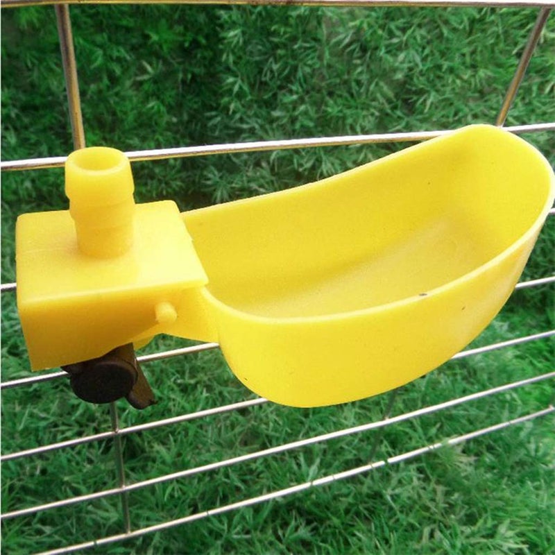 MODUODUO 12Pcs Quail Water Cups Pigeon Automatic Bird Waterer for Cage Hang Drinker Breeding Poultry Drinking Bowls(Yellow) - Image 5